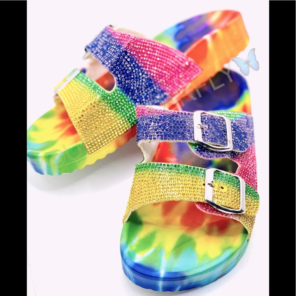 🌈NEW ARRIVAL🌈  Colorful Double strap sandals...